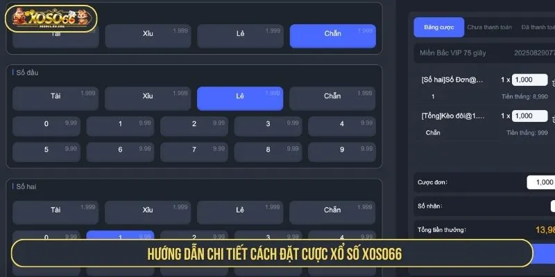 Hướng dẫn chi tiết cách đặt cược xổ số XOSO66