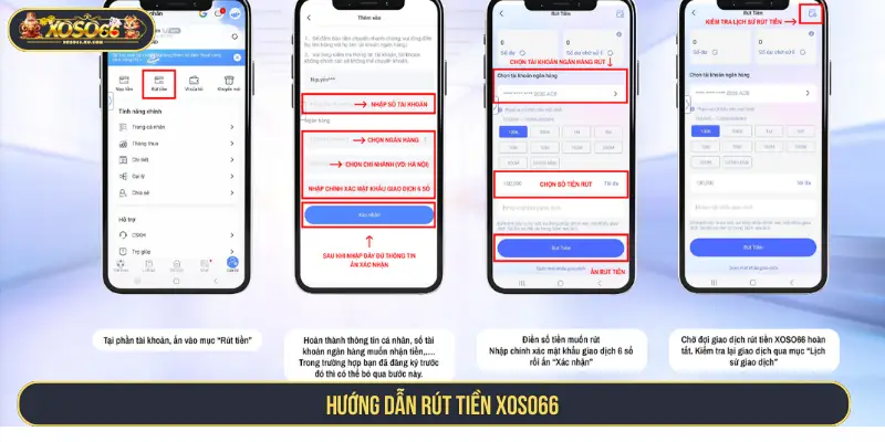 Hướng dẫn rút tiền XOSO66