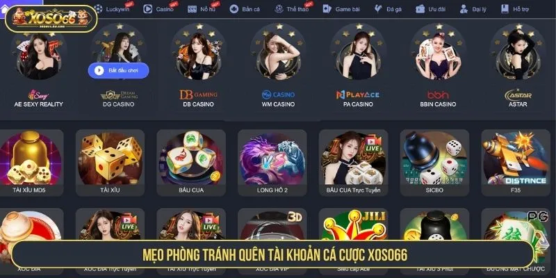 Hướng dẫn khắc phục khi quên tài khoản XOSO66