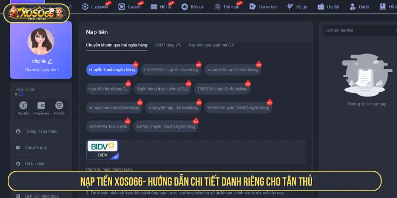 Nạp tiền XOSO66 – Hướng dẫn chi tiết dành riêng cho tân thủ