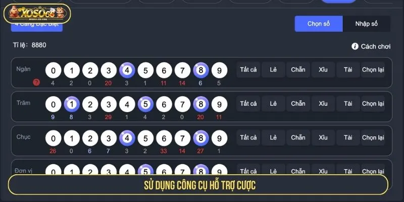 Sử dụng công cụ hỗ trợ cược