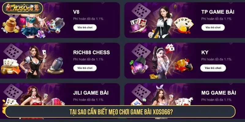 Tại sao cần biết mẹo chơi game bài XOSO66?