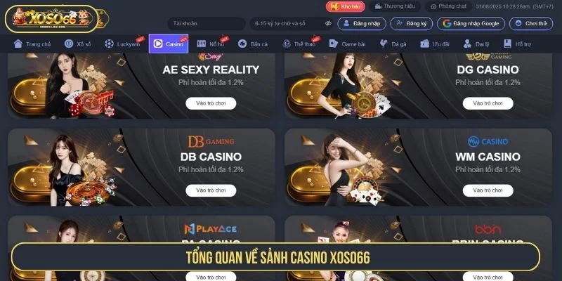 Thông tin về sảnh game casino XOSO66