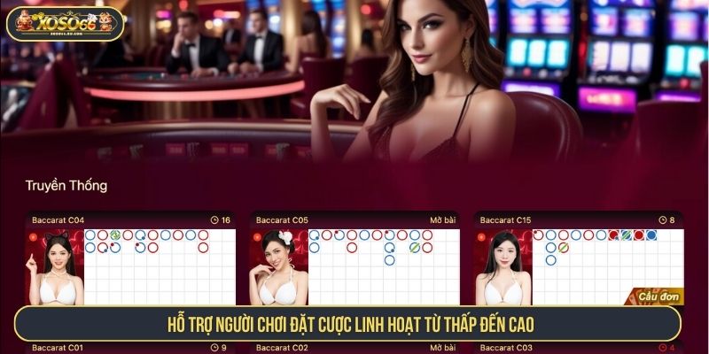 Hỗ trợ người chơi đặt cược linh hoạt từ thấp đến cao