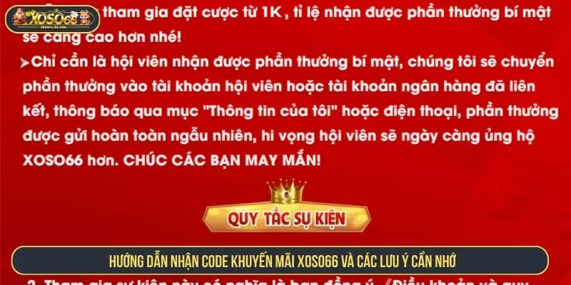 Hướng Dẫn Nhận Code Khuyến Mãi XOSO66 Nhanh, Hiệu Quả Hướng dẫn nhận code khuyến mãi XOSO66 và các lưu ý cần nhớ