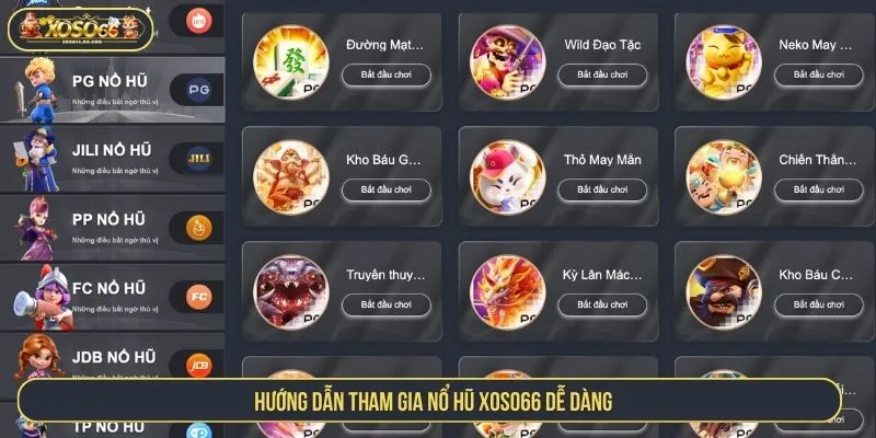 Hướng dẫn tham gia nổ hũ XOSO66 dễ dàng