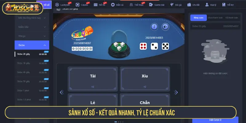 Sảnh xổ số - Kết quả nhanh, tỷ lệ chuẩn xác